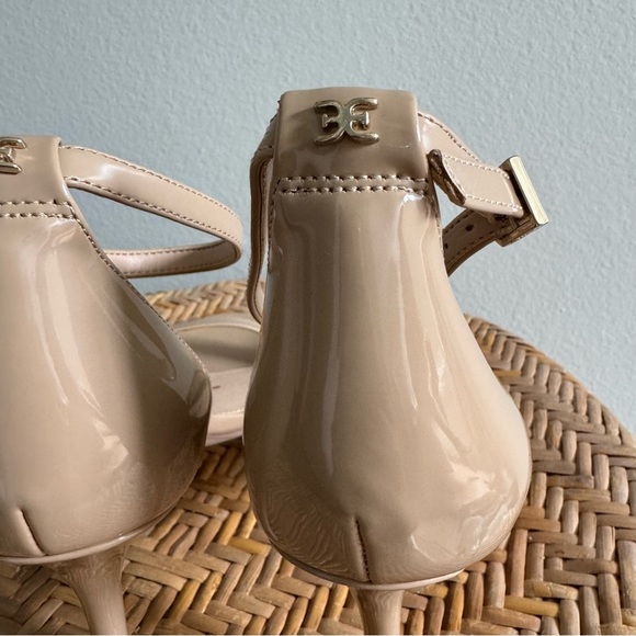 Sam Edelman Patti Ankle Strap Sandal Nude Soft Beige Patent Size 7 - Picture 4 of 16